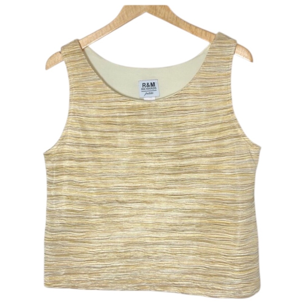 R&M Richards Petite Womens Textured Tank Top